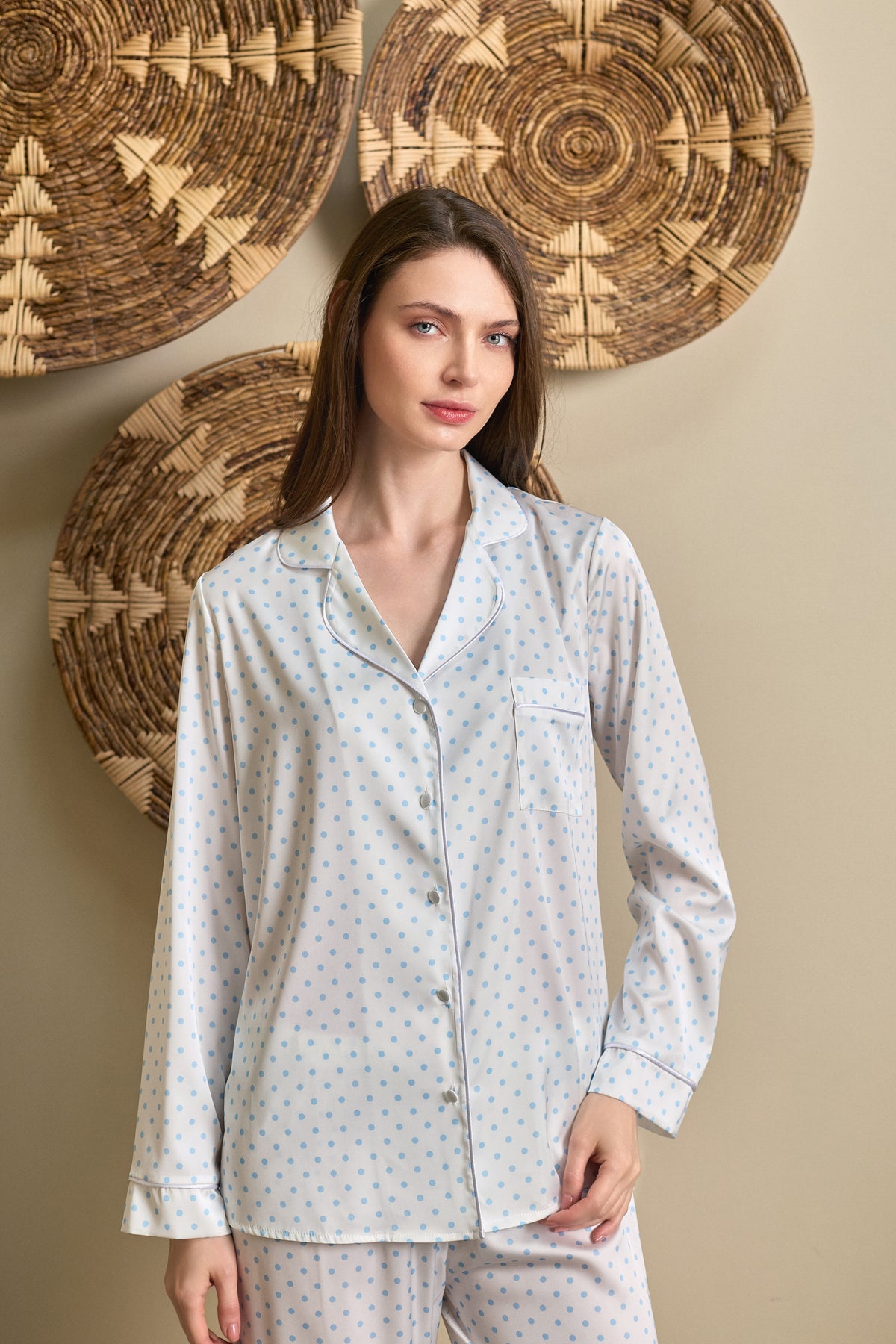 Elena Pyjama Pünktchen Creme