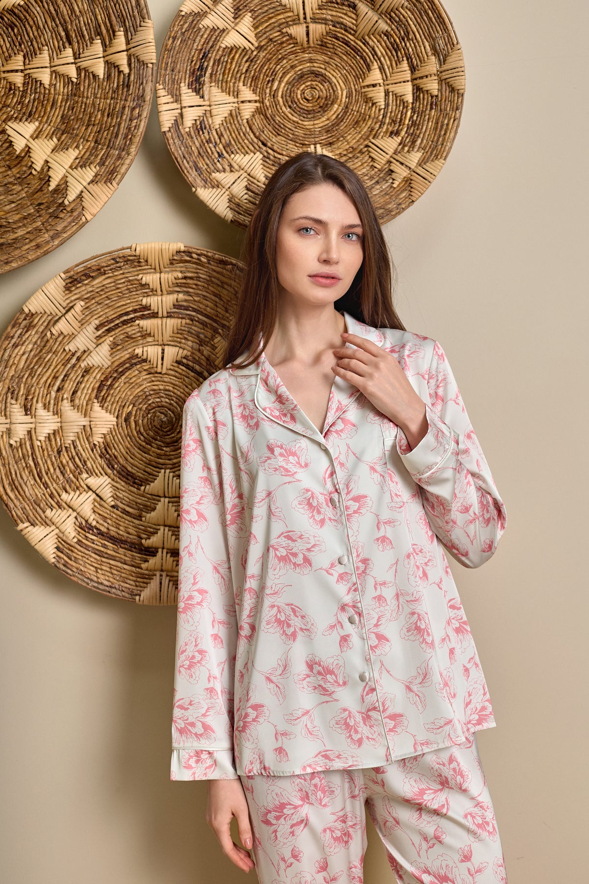 Elena Pyjama Floral Creme