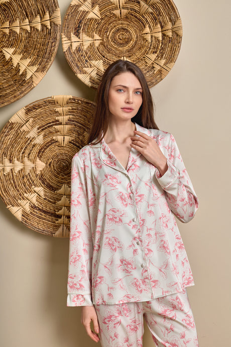 Elena Pyjama Floral Creme