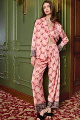 Larissa Pyjama Floral Rosa Gold