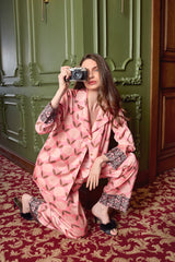 Larissa Pyjama Floral Rosa Gold