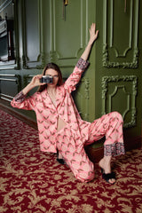 Larissa Pyjama Floral Rosa Gold