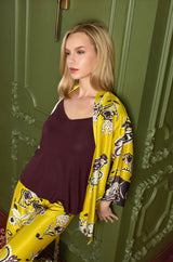 Natali Pyjama Paisley Gold Bordeaux
